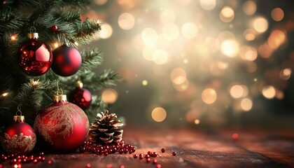 Poster - Festive Blurred Bokeh Lights For Christmas And New Year Celebrations: A Dazzling Display Of Holiday Cheer And Bright Seasonal Ambiance.