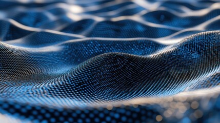 Aufkleber - Abstract representation of flowing waves in a digital landscape.