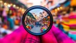© Photography09 - Lens reflecting a colorful marketplace, capturing the vibrancy of life around it, lens market reflection, cultural immersion