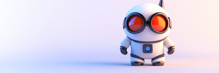Leinwandbilder - a cute, stylized astronaut figure with large goggles, designed for playful or educational purposes.