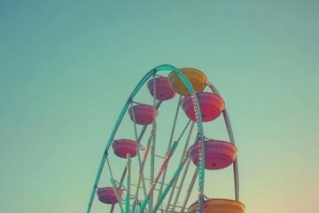 Aufkleber - A colorful Ferris wheel against a serene sky, symbolizing fun and leisure activities.