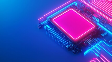 Poster - A 3D render of an abstract urban tunnel with futuristic pink neon lights, featuring a geometric structure, symbolizing big data, quantum computing, data storage, cyber safety, and virtual reality.