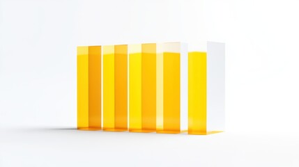 Aufkleber - A series of transparent bars filled with a golden liquid, suggesting a modern design.