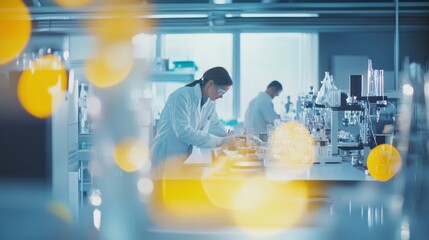 Poster - Scientists Conduct Research In Modern Laboratory Setting