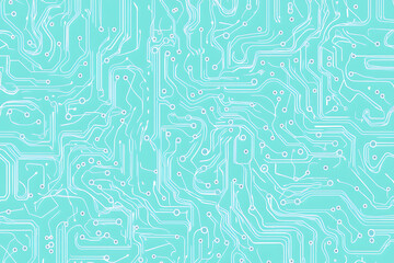 Poster - Futuristic vector illustration of a blue circuit board with intricate digital tech elements, perfect for advanced technology backgrounds.	
