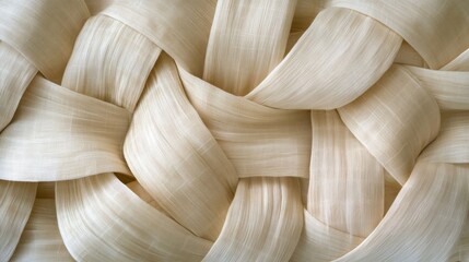 Aufkleber - A close-up of intricately woven light-colored fabric or material.