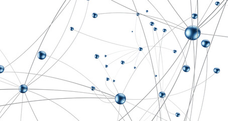 Leinwandbilder - Abstract polygonal space with connecting dots and lines. Dark background. Connection structure. 3d Widescreen