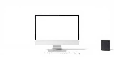 Poster - Desktop vector mockup with blank screen for showcasing website or app design, app, copy space, desktop