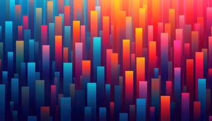 Poster - abstract vibrant pattern. colorful rectangular shapes. gradient hues. dynamic artistic composition. 