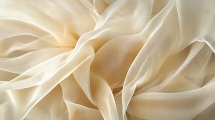 Aufkleber - Soft, translucent fabric draped elegantly, showcasing delicate textures and light play.