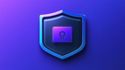 Poster - A shield icon with a keyhole, symbolizing security and protection.
