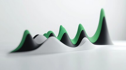 Aufkleber - Abstract waveforms in black, white, and green, suggesting a modern design aesthetic.