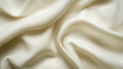 Aufkleber - A close-up of soft, wrinkled cream-colored fabric showcasing texture and drape.