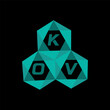 © Rafi - KOV creative minimalist letter logo. KOV unique vector initials alphabet letter logo design