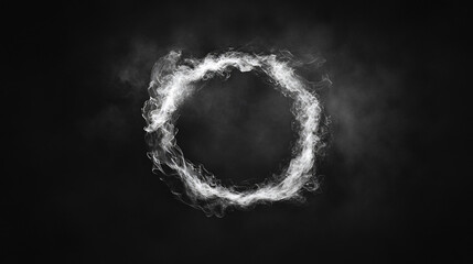 Leinwandbilder - Ideal for graphic design projects: smoke forming a perfect white circle on a black background