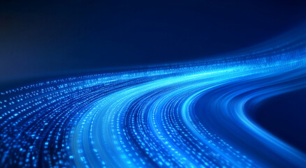 Aufkleber - Dynamic blue digital wave representing data flow and technology trends
