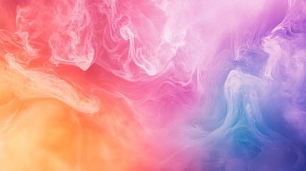 Aufkleber - Abstract shapes and pastel-colored smoke blending to form a captivating and dreamy backdrop