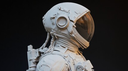 Wall Mural - a space astronaut figure wearing a helmet. side profile