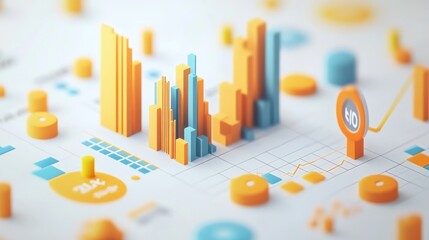 Aufkleber - A colorful data visualization with charts and graphs representing statistical information.