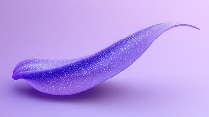 Poster - A sleek, purple, elongated shape with a shimmering texture against a soft background.