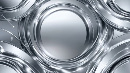 Poster - A sleek, abstract design featuring circular metallic elements with reflective surfaces.