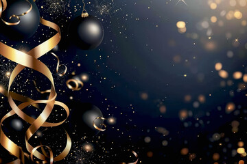 Wall Mural - Elegant abstract background for New Year celebration featuring dark colors and festive elements