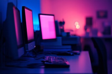Fototapete - Advertisement backgrounds connection creativity desk horizontal indoors internet laptop life