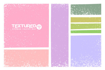 Poster - Colored grunge square template backgrounds. Hand drawn brush strokes. Vector old painted squares or rectangular shapes. Dirty vintage grunge frames, borders or templates for text isolated on white.