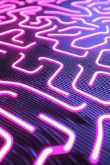 Fototapete - Neon circuit patterns abstract art digital design vibrant colors close-up view modern aesthetics for tech enthusiasts