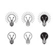 © designworld24x7 - Bulb icon set silhouette vector art-filled and outline