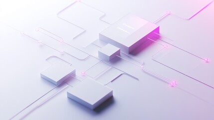 Aufkleber - Abstract design featuring geometric shapes and glowing lines, suggesting technology and connectivity.