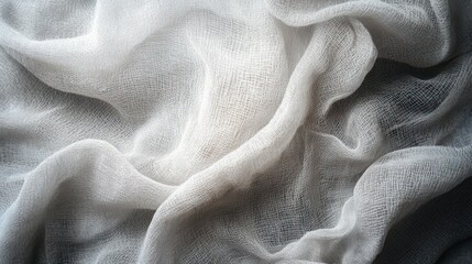 Poster - Soft, flowing white fabric draped elegantly, creating a serene and calming texture.