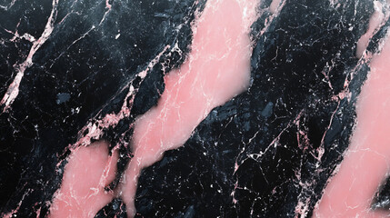 Aufkleber - Beautiful and unique abstract design of pink marble veins flowing through black stone, ideal for backgrounds and textures