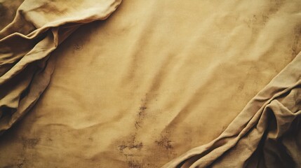 Poster - A close-up of wrinkled, textured fabric in warm tones, creating an organic, soft background.
