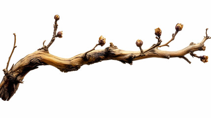 Dried Branch with Buds Illustration