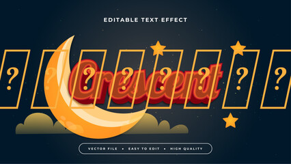 Wall Mural - Orange and Black Crescent 3d Editable Text Effect - Font Style