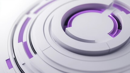 Aufkleber - Abstract white and purple circular pattern, technology and futuristic concept background.