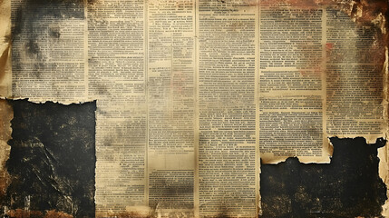 Aged Newspaper Textured Background Illustration