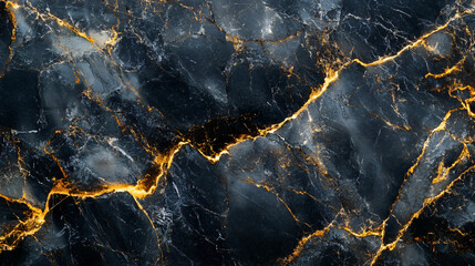 Aufkleber - Elegant and sophisticated black marble with golden veins - ideal for backgrounds and design projects