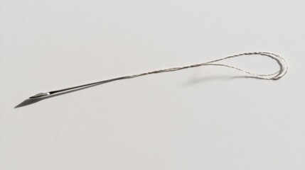 Poster - A Metallic Needle Threaded With Fine Twine