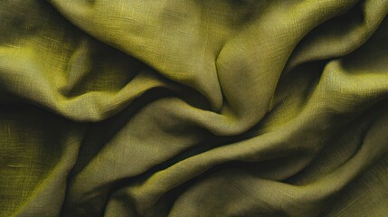 Poster - Abstract background of green wrinkled fabric texture.