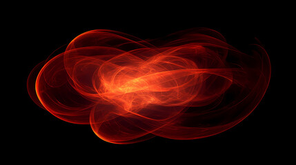 Wall Mural - abstract red smoke swirls on black background, glowing fiery texture, dynamic energy illustration. c