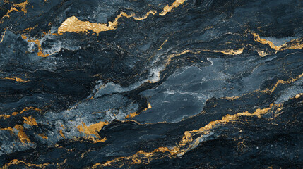 Aufkleber - Elegant dark blue marble texture with luxurious golden veins, perfect for upscale design projects