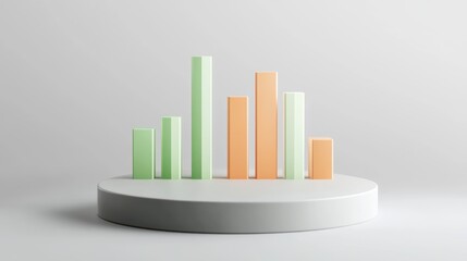 Aufkleber - Colorful bar chart on a round pedestal.