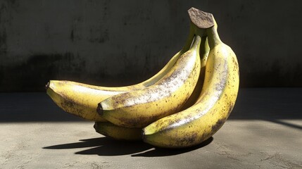 Poster - A Bunch of Ripe Bananas on a Gray Surface