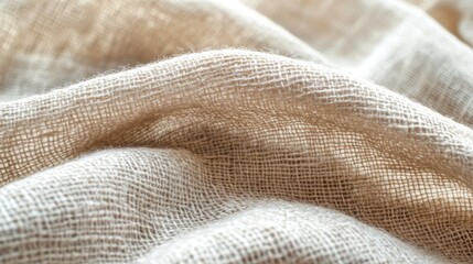 Poster - Close-up of textured, light-colored fabric with soft folds.