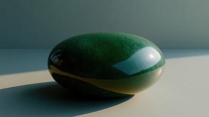 Poster - Dark Green Sphere Reflecting Light on a Surface