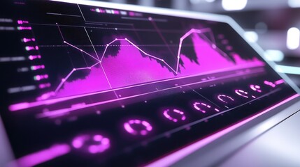 Aufkleber - A close-up view of a digital screen displaying financial data and analytics in vibrant colors.