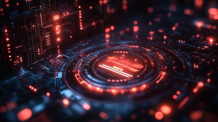 Poster - Digital Futuristic Abstract Technology Background with Circuits
