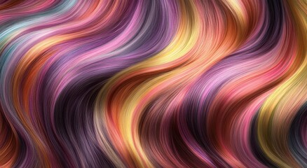 Poster - A vibrant, flowing pattern of multicolored waves, showcasing rich textures and hues in a harmonious design.